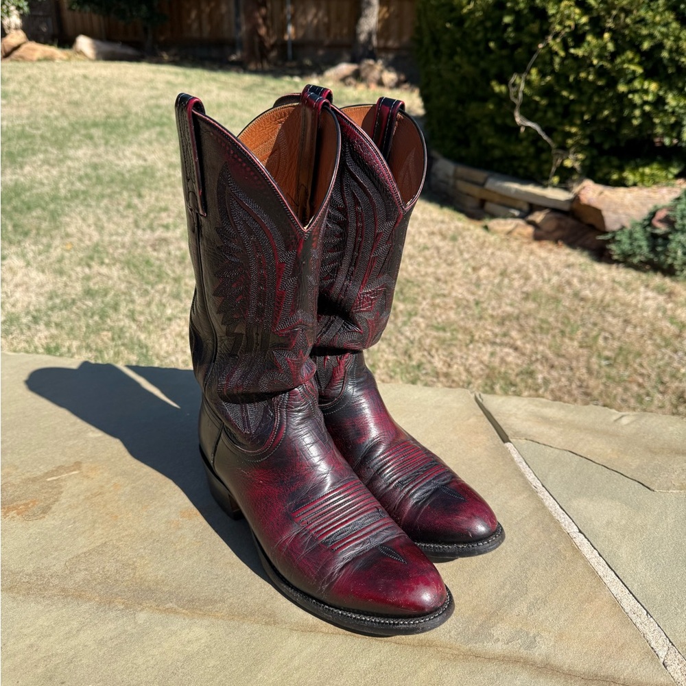 Lucchese 2000 Men's Black Cherry Western Cowboy Boots